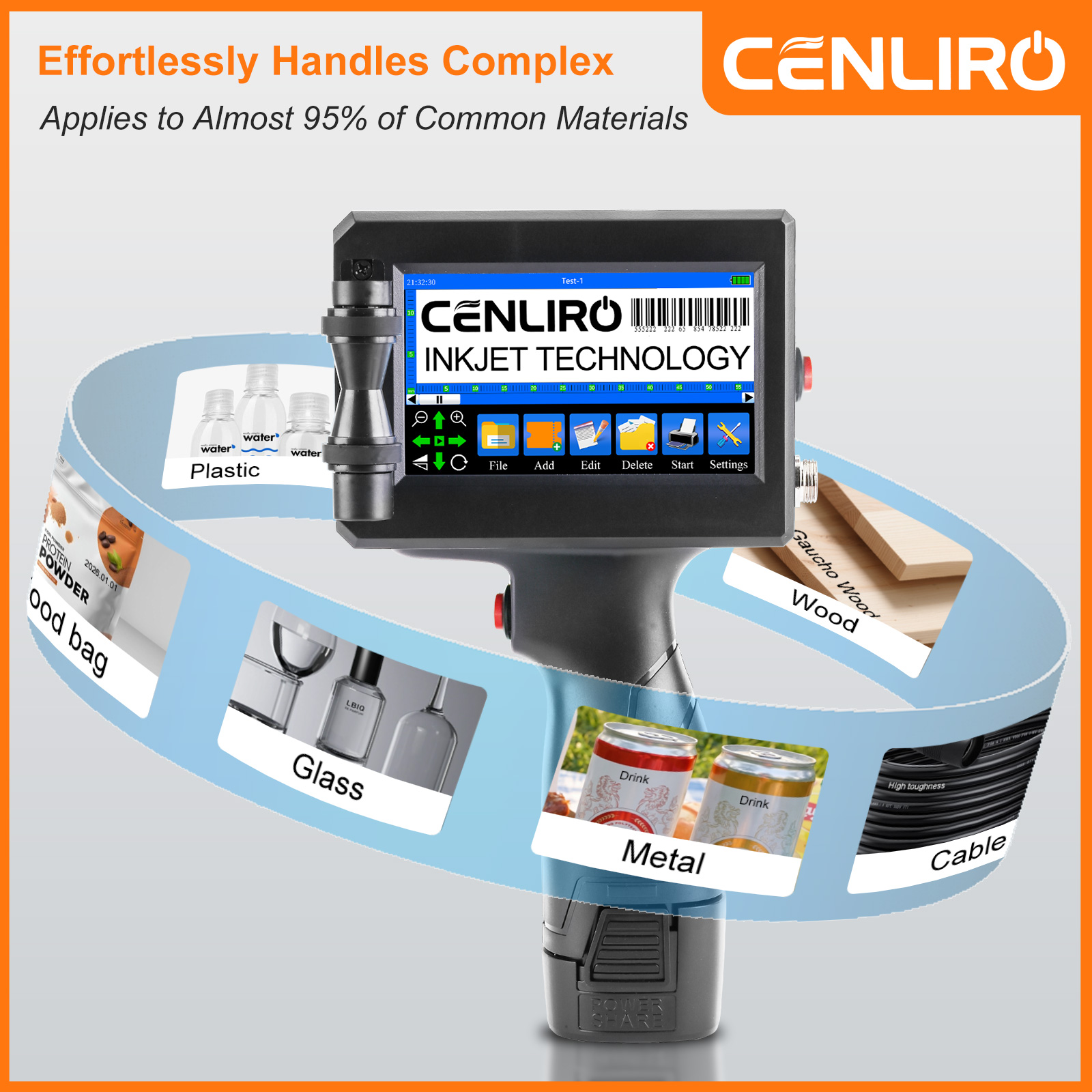 Commercial Book Printing Machines - เครื่องพิมพ์อิงค์เจ็ทแบบมือถือ CENLIRO 12.7/25.4 มม. เครื่องพิมพ์โค้ดแบบพกพาสำหรับวันหมดอายุ รหัสชุด
