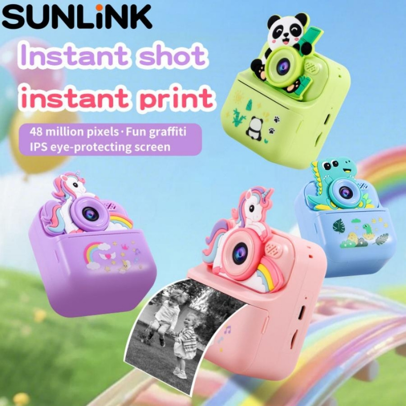 Photo Printer - กล้องถ่ายรูปเด็กแบบพกพา 1 ชิ้น พร้อมเครื่องพิมพ์ภาพวิดีโอ HD กล้องดิจิตอลสำหรับเด็กหญิง
