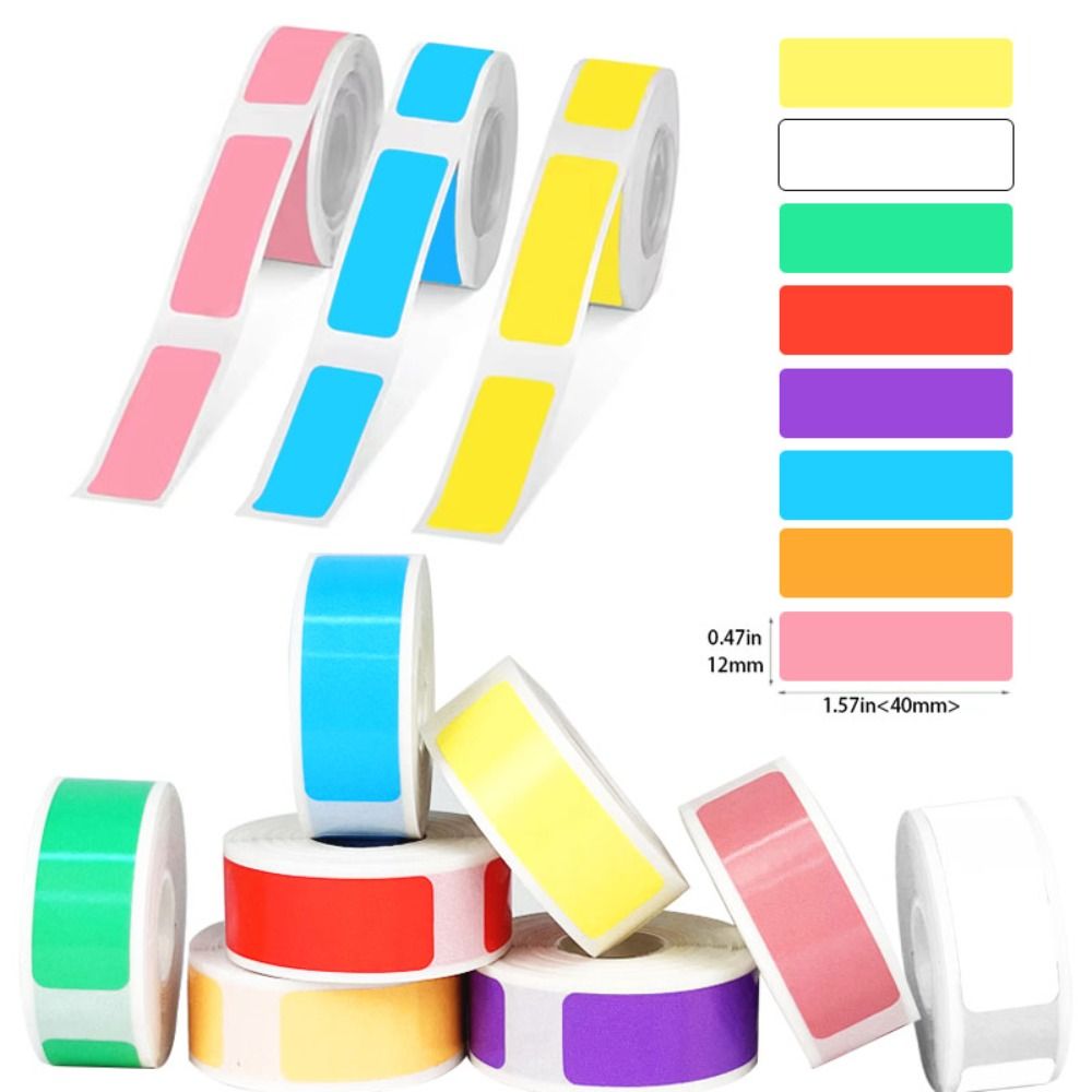 Label Maker - กระดาษสำหรับเครื่องทำฉลากแบบมีกาว สีสันสดใส ขนาด 12 มม. x