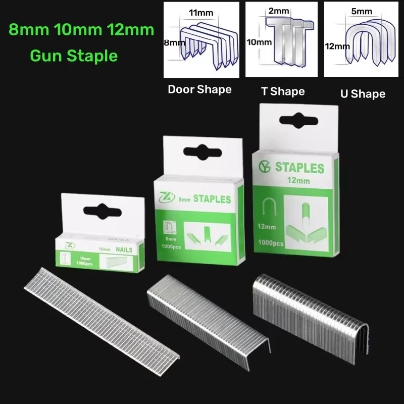 Stapler Heavy Duty - 1000PC U/T/ประตู Shaped Staples Brad Nails