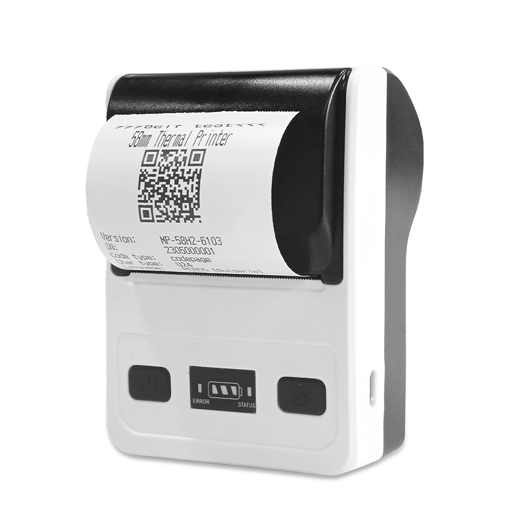 Receipt Printer - เครื่องพิมพ์ใบเสร็จความร้อนบลูทูธขนาดเล็ก 58 มม. ไร้สาย พกพา สำหรับ